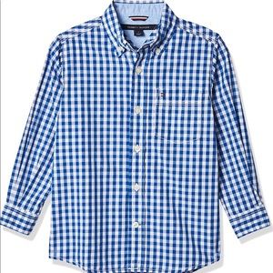 Tommy Hilfiger Baby Boy Blue Plaid Button Up 18 months